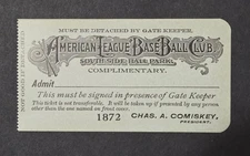 1906 Chicago White Sox South Side Ballpark Complimentary Ticket Chas Comiskey NM
