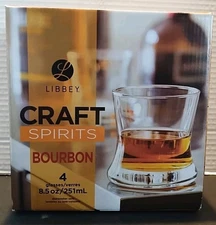 Libbey 4 Piece Whiskey Glasses Set Craft Spirits Bourbon Whisky Liquor 8.5 oz 