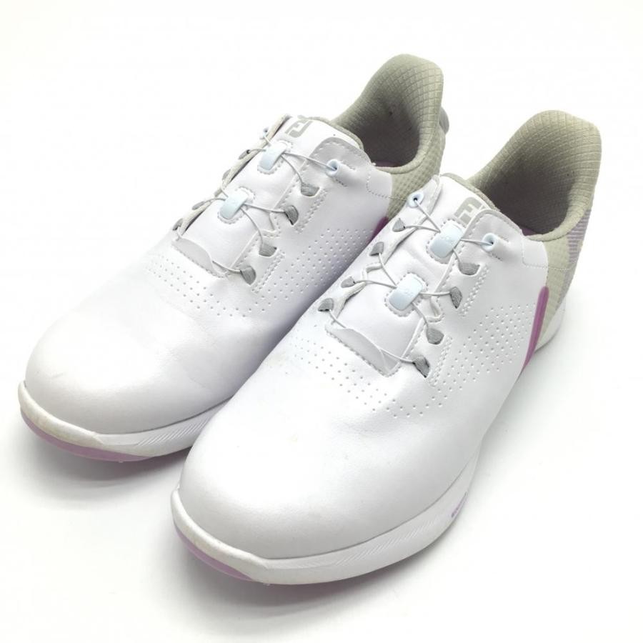 FootJoy Womens White Grey Fuel Golf Shoes Size 23.5 Spikeless Boa Comfort