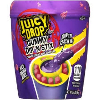 8x Juicy Drop Gummy Dip N Stix Assorted Candy Snack Sweet Chewy Bulk New Lot 3.4