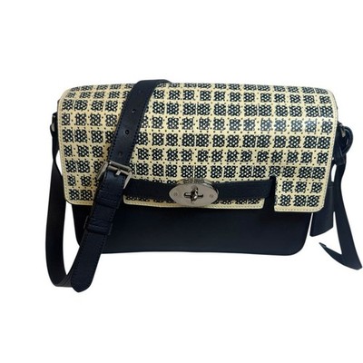 Mulberry Navy & Cream Leather Crossbody   Silver Hardware  