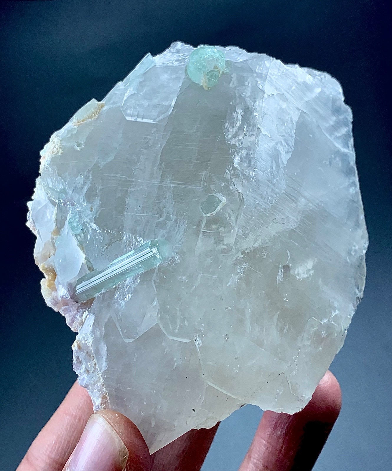 Natural Tourmaline Crystal On Quartz Specimen from Afghanistan 278 Grams