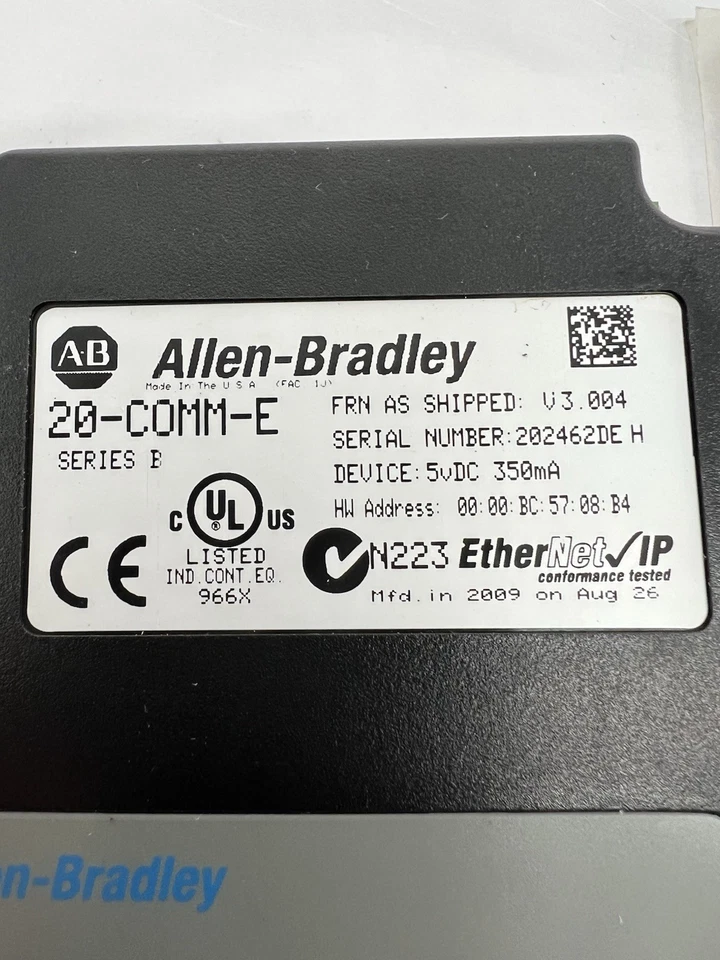 Adaptador EtherNet Allen-Bradley 20-COMM-E Serie B Foto 3 de 4