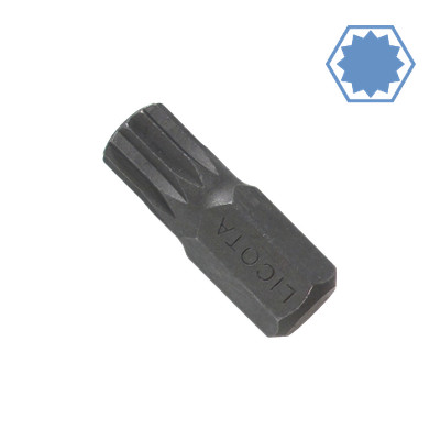 M8 Spline Bit 30mm S2 Stahl mit 10mm Hex