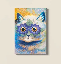 Louis Wain Cat Canvas/Poster Wall Art - Abstract Painting Print