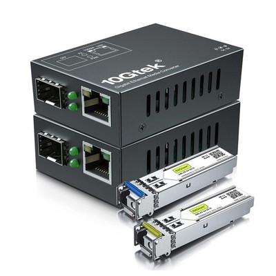[Mini Size] a Pair of Gigabit Ethernet Bidi Media Converter, SingleMode Singl...