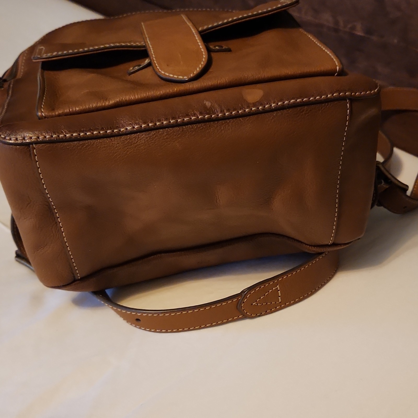 Frye Brown/Tan Backpack Adjustable Strap Pockets … - image 4