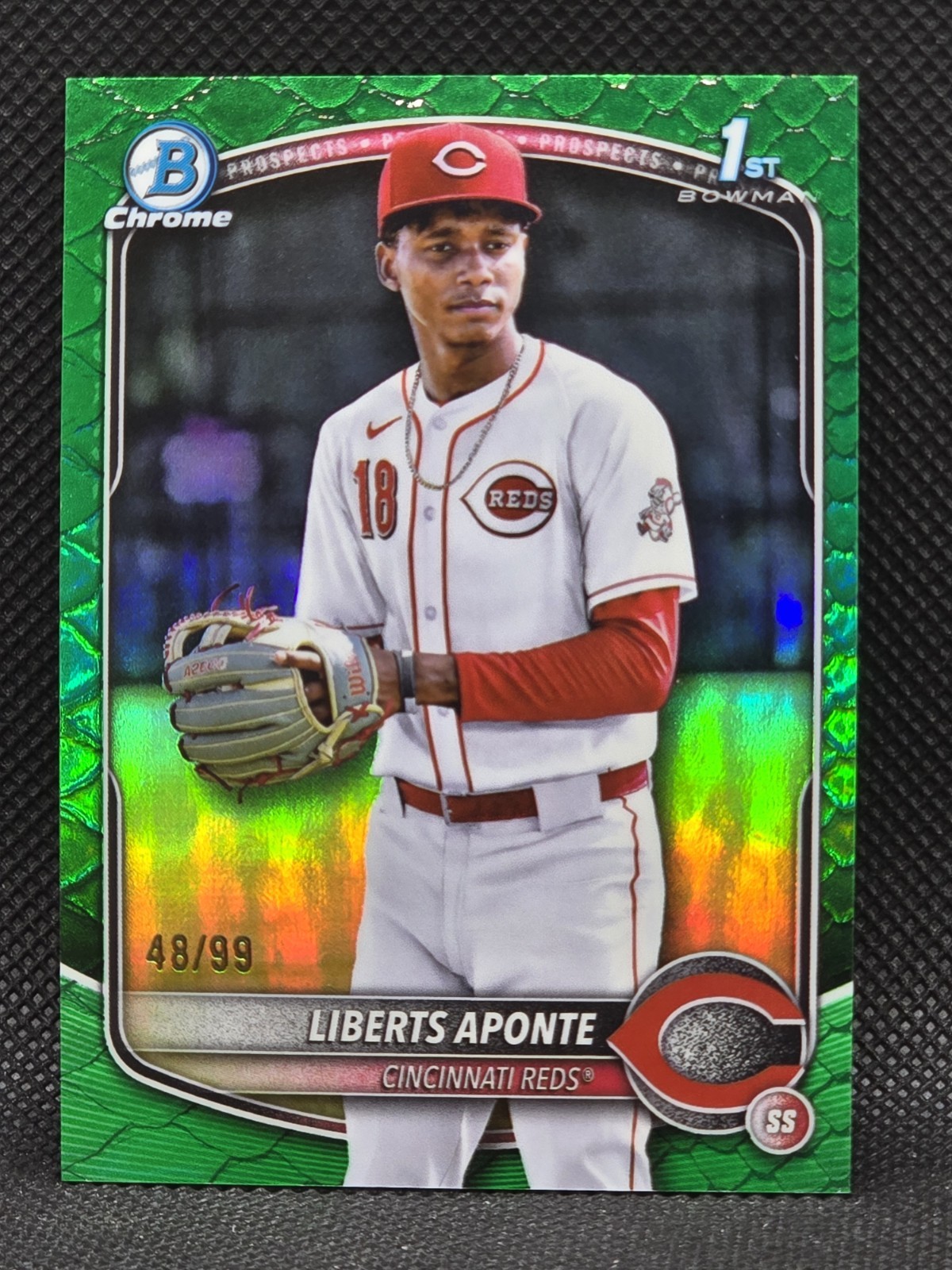2025 Bowman Chrome - Prospects Liberts Aponte #BCP-174 Green Reptilian /99 🔥🔥