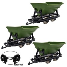 3er Sortiment Kipplore Grubenhunt Feldbahnwagen grün Spur-G als Bausatz ML-Train