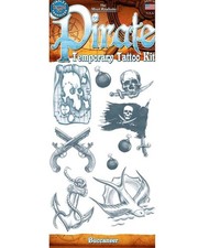 Tinsley Transfers Pirate Buccaneer Temporary Tattoo Kit, Standard