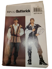 Butterick B 4574 Mens Robin Hood Pirate Costume Pattern Adult Sm Med Lrg BP 432