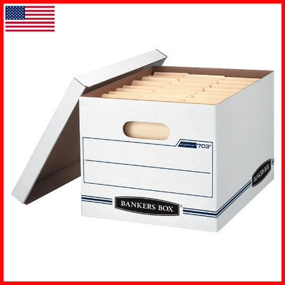 Bankers Box Bankers 12-Pack Basic Duty File Storage Boxes Lids Letter/Legal