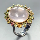 Jewellery 20 ct Natural Rose Quartz Ring 925 Sterling Silver Size 9 /R459475