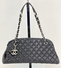 Chanel Just Mademoiselle Quilted Caviar Bowling Shoulder Bag Women Blac One Size