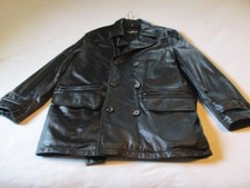 Vintage M/M Women's Kenneth Cole Made  Pea Coat Leather Jacket  Heavy Cleaned