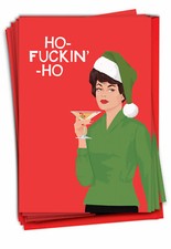 12 Funny Greeting Cards Set 5"x7" w/ Envelopes 1 Design, 12 Each Ho F Ho