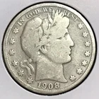 U.S. Barber Half Prem VG 1908-S