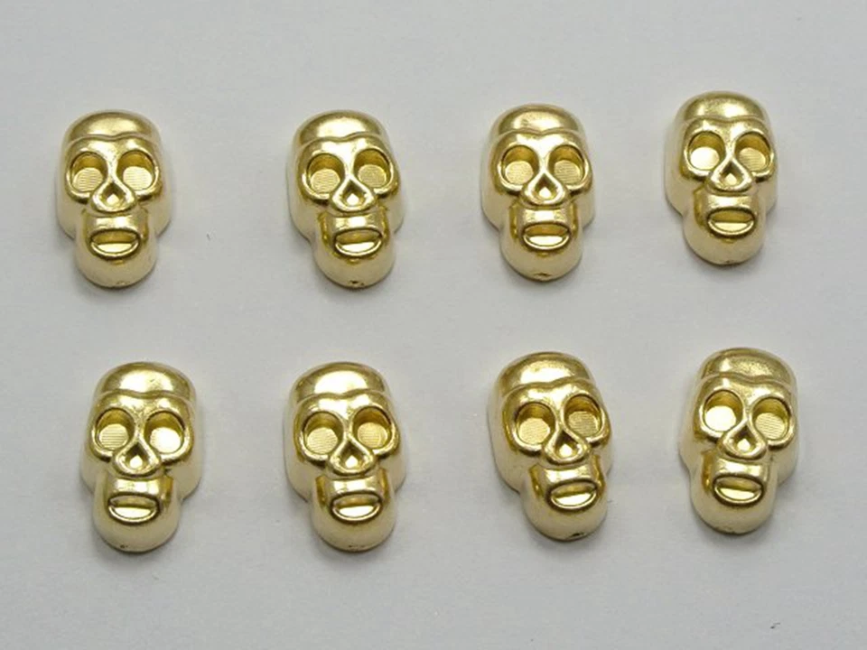 100 tachuelas calaveras acrílicas metálicas tono dorado 12X7 mm sin orificio para decoración de teléfono celular Foto 4 de 4