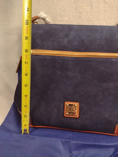 Dooney & Bourke Navy Blue Suede Leather Crossbody Purse Bag Gold & Brown NWT - Picture 11 of 20