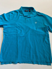 Chaps Polo Shirt Men's 2XL Bright Blue 100 Cotton Golf Logo Crest