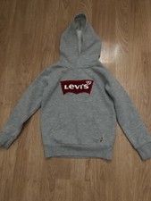 Levi's Youth Boys Gray Logo Pullover Fleece Hoodie Size S/P