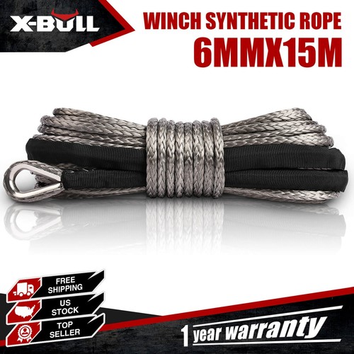 X-BULL 8000LBS Winch Synthetic Rope – 1/6" X 50' Recovery Line, Orange, 4WD 4x4 Off-Road (USEB-XBWR010)