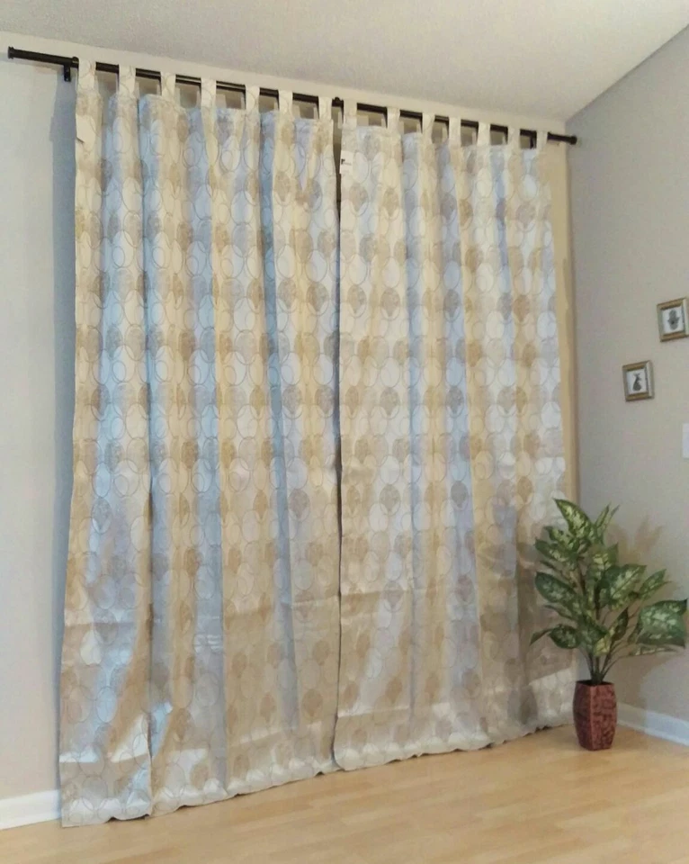 Tap Top Cortinas Cortinas Techo Alto 2 Paneles Juntos 104" X 96" Foto 3 de 4