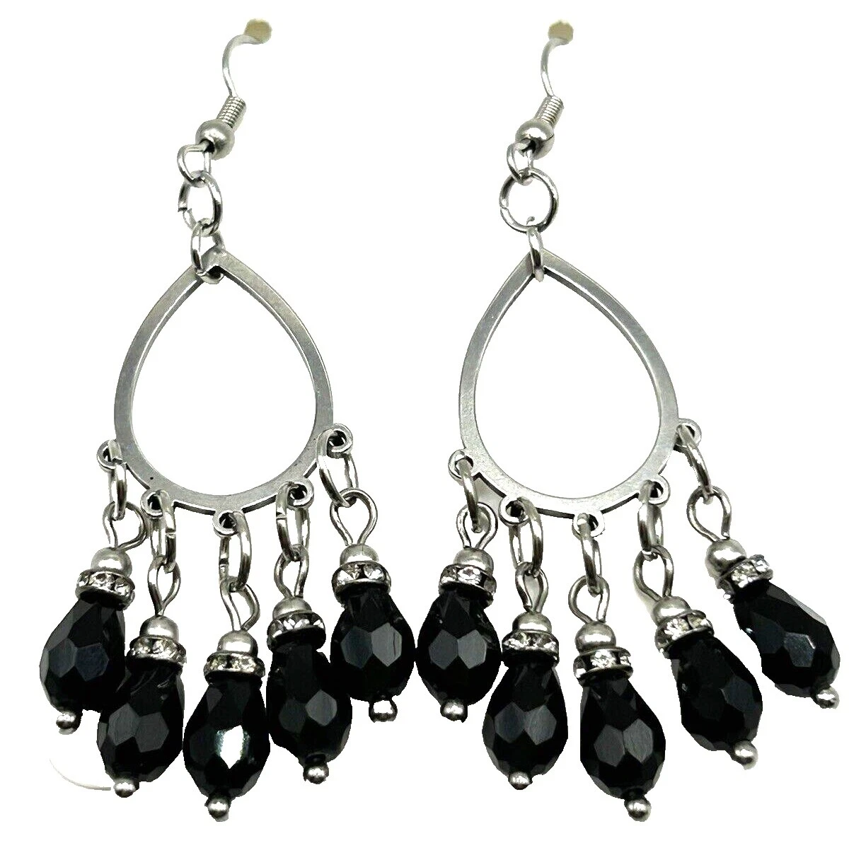 Araña Negra de Acero Inoxidable Pendientes de Moda