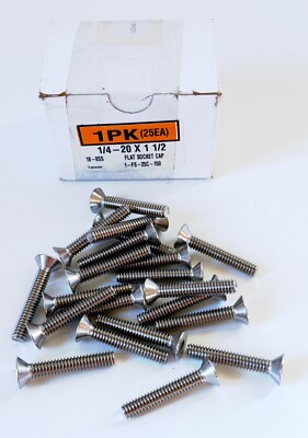 (23) McMaster-Carr 1/4-20 X 1.5'' Hex Drive Flat Head Screw 18-8 SS 3A 5/32 Drive