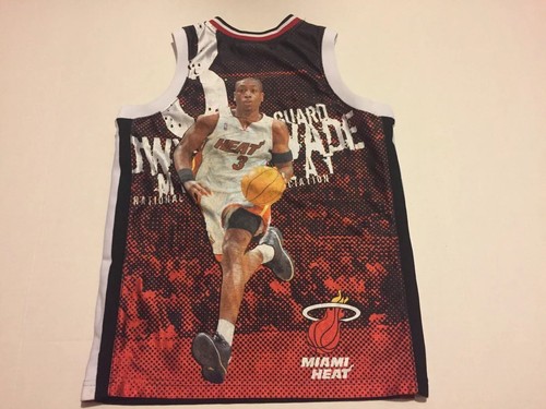 Majestic NBA Miami Heat Dwyane Wade Jersey Youth 10-12 Photo Signature 83604 - Picture 2 of 7