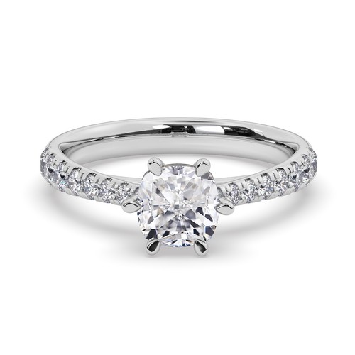 IGI, D/VS1, Solitaire Lab-Grown Cushion Diamond Engagement Ring, 950 Platinum - Picture 14 of 24
