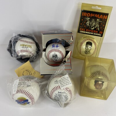 6 COMMEMORATIVE BASEBALLS NEW - CAL RIPKEN NOLAN RYAN BABE RUTH MCGWIRE ...