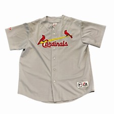 St Louis Cardinals Jersey Jim Edmonds XXL Majestic Grey Vintage 