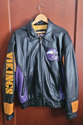Minnesota Vikings Vintage LEATHER Jacket G-III and Carl Banks
