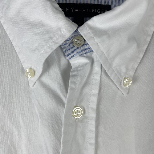 VTG Tommy Hilfiger USA Button Down Shirt Mens Large Long Sleeve American Flag - Picture 6 of 12