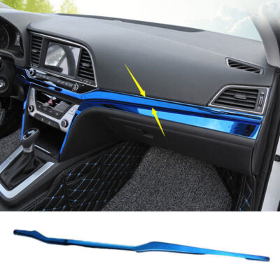 For Hyundai Elantra 2017-2020 Titanium Blue Middle Console Dashboard Strip Trim