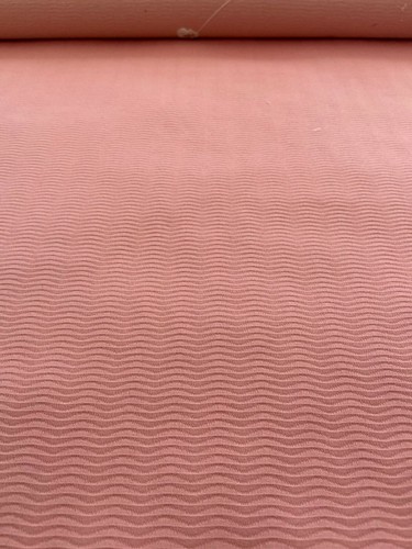Pink Salmon Colored Textured Wavy Cotton Fabric- 1 YARD PIECE - Picture 2 of 5