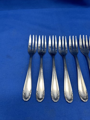 Eickhorn Solingen Rastfren Roneusil Germany Stainless 11 Cocktail Dessert Forks - Picture 2 of 9