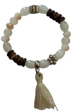 Beaded Stretch Bracelet With Floral Accents &...