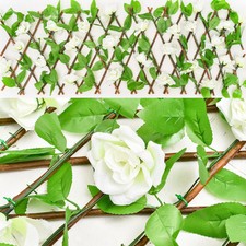 Artificial Hedge Flower Trellis Outdoor Expanding Garden Fence Privacy Screening