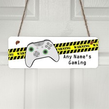 Personalised Gaming Controller Print Door Hanger, Bedroom, Birthday, Christmas