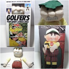 Vintage 1989 Golfers Tear-Apart Stress Doll with Box Detachable Arms Legs Head