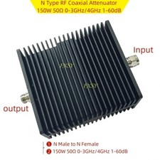 N Type Coaxial Attenuator 150W 50  0-3GHz/4GHz 1/2/3/5/6/10/15/20/25/30/40/50dB