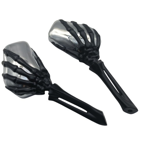 Skull Skeleton Mirrors For Harley Dyna Softail Sportster Touring Road Glide 2PCS - Picture 6 of 10