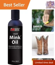 Luxury Waterproof Mink Oil Liquid for Leather – 8 oz, Ideal for All Smooth Items