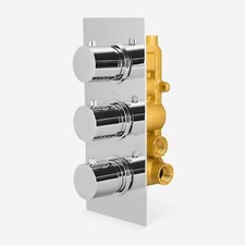 Chrome Bathroom Concealed Valve WRAS 1 /2 / 3 WAY Round Square Cross Thermostati