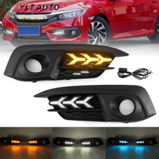 Turn Signal Fog Lamps LED Daytime Running Lights For Honda Civic Sedan 2016-2018