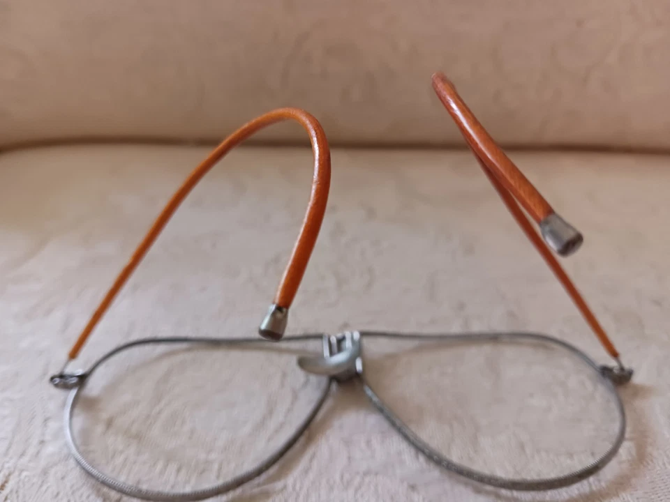 Anteojos Plegables De Colección Aviador Motociclista Cuero Cubiertos Templos Stea Foto 4 de 4