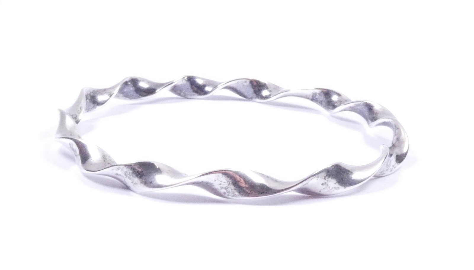 Weave Bangle Bracelet Pull On Solid 925 Sterling … - image 2