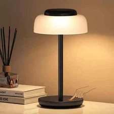 Qimh Battery Operated LED Table Lamp, 5000Mah Waterproof Cordless Desk Lamp